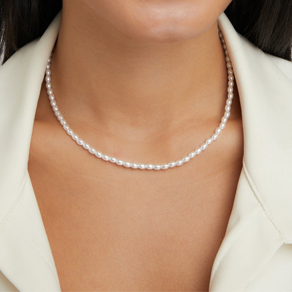 Temi Pearl and Silver-Tone Chain Necklace