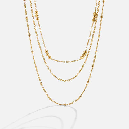 Tessa Three Fine Chains Graduated Necklace