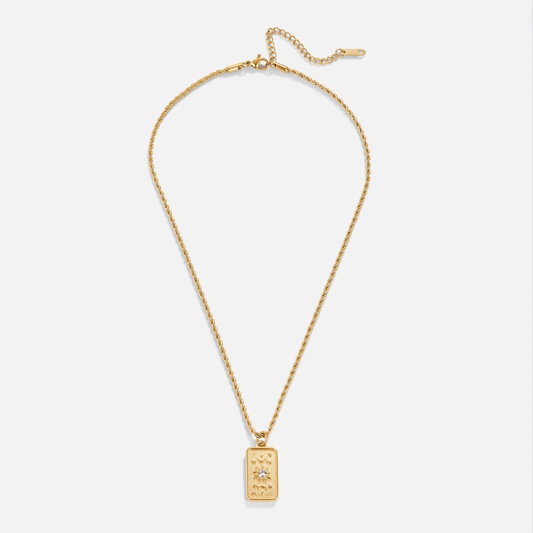 The Sun Tarot Card Round Pendant Necklace