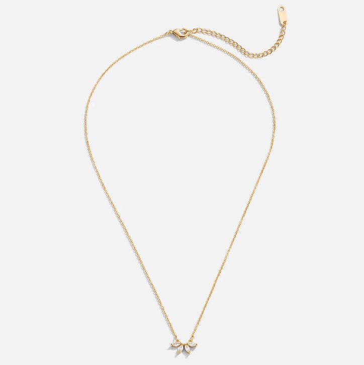 Crystal-Set Leaf Pendant on Silver-Tone Chain