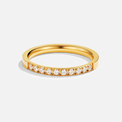Everyday Crystal Line Gold-Tone Band Ring