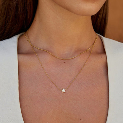 Little Shooting Star Charm Chain Necklace