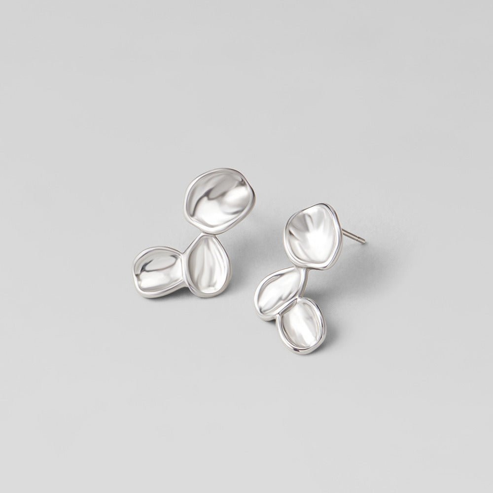 Tori Falling Petal Silver-Tone Drop Earrings