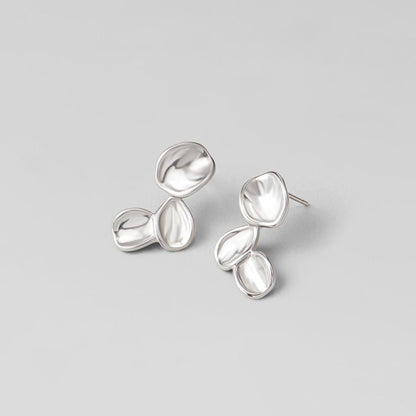 Tori Falling Petal Silver-Tone Drop Earrings