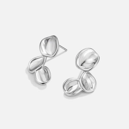 Tori Falling Petal Silver-Tone Drop Earrings