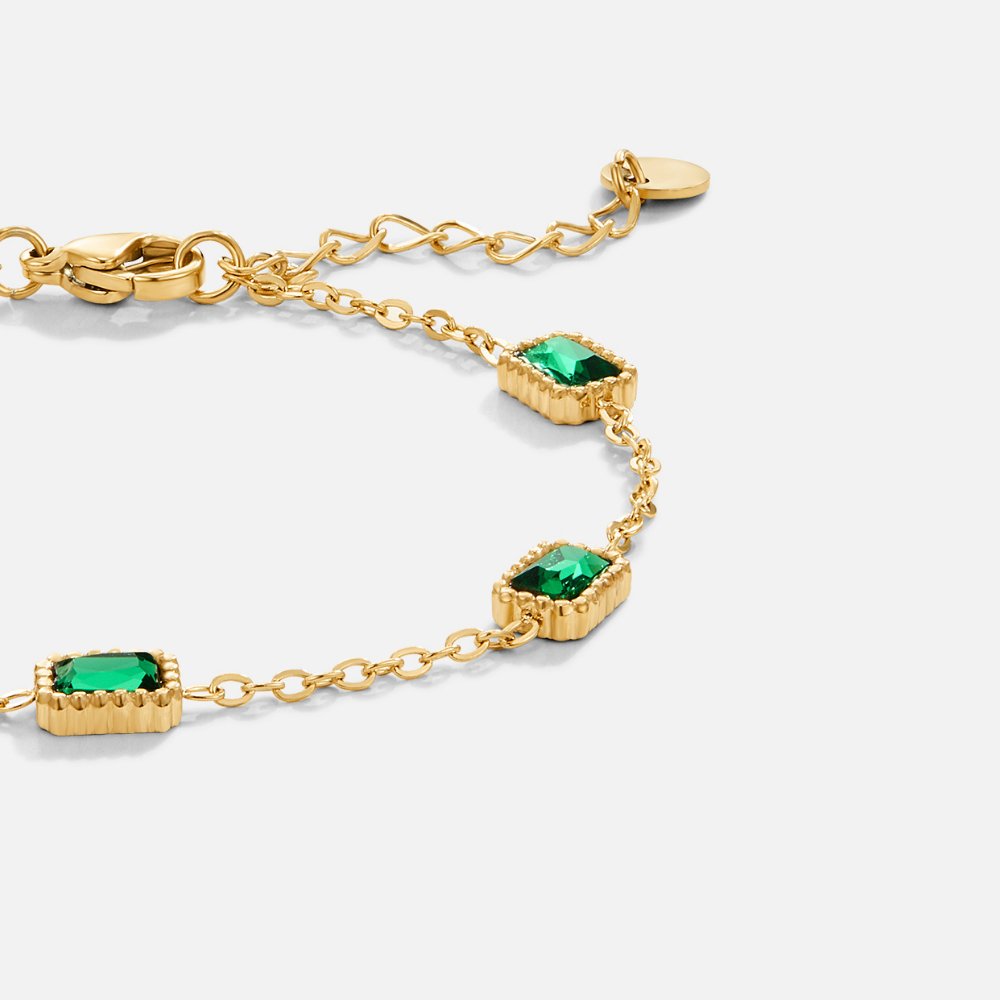 Trinity Cool Green Crystal Band Bracelet
