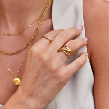 Trinity Three-Band Interlocking Gold-Tone Ring