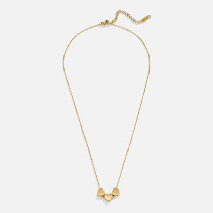 Trio of Small Hearts Charm Pendant Necklace