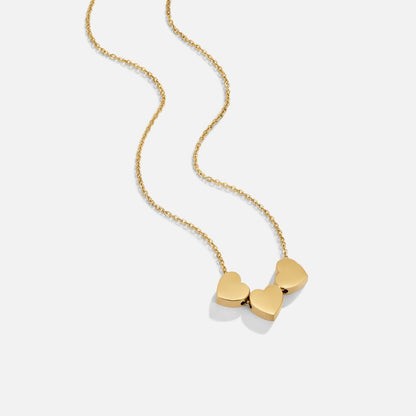 Trio of Small Hearts Charm Pendant Necklace