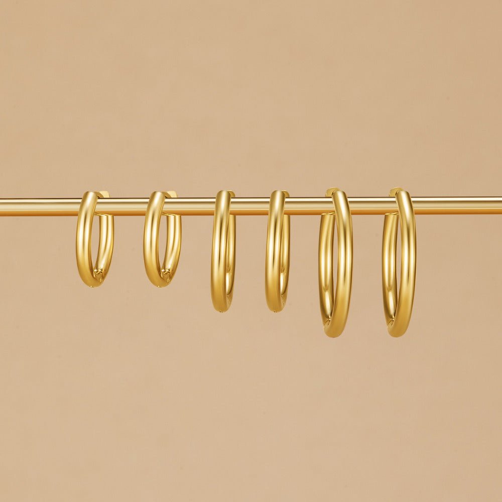 Graduated Hoop Earrings, Set of Three Sizes