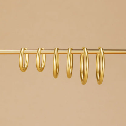 Graduated Hoop Earrings, Set of Three Sizes