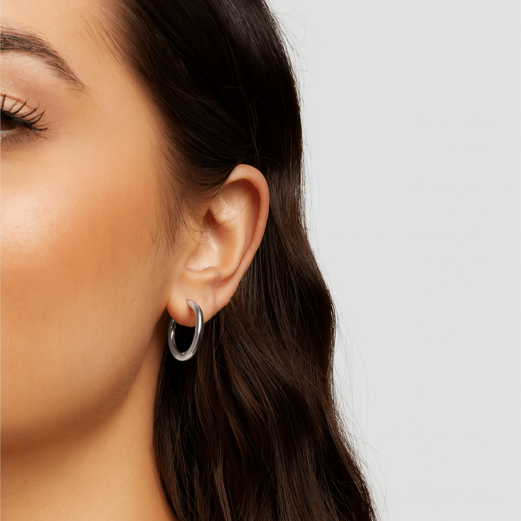Slim Silver-Tone Hoop Earrings, Set of Three