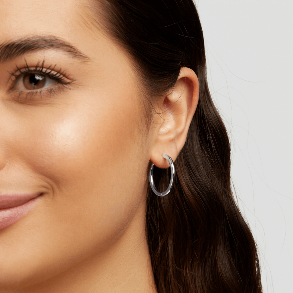 Slim Silver-Tone Hoop Earrings, Set of Three