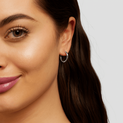 Slim Silver-Tone Hoop Earrings, Set of Three