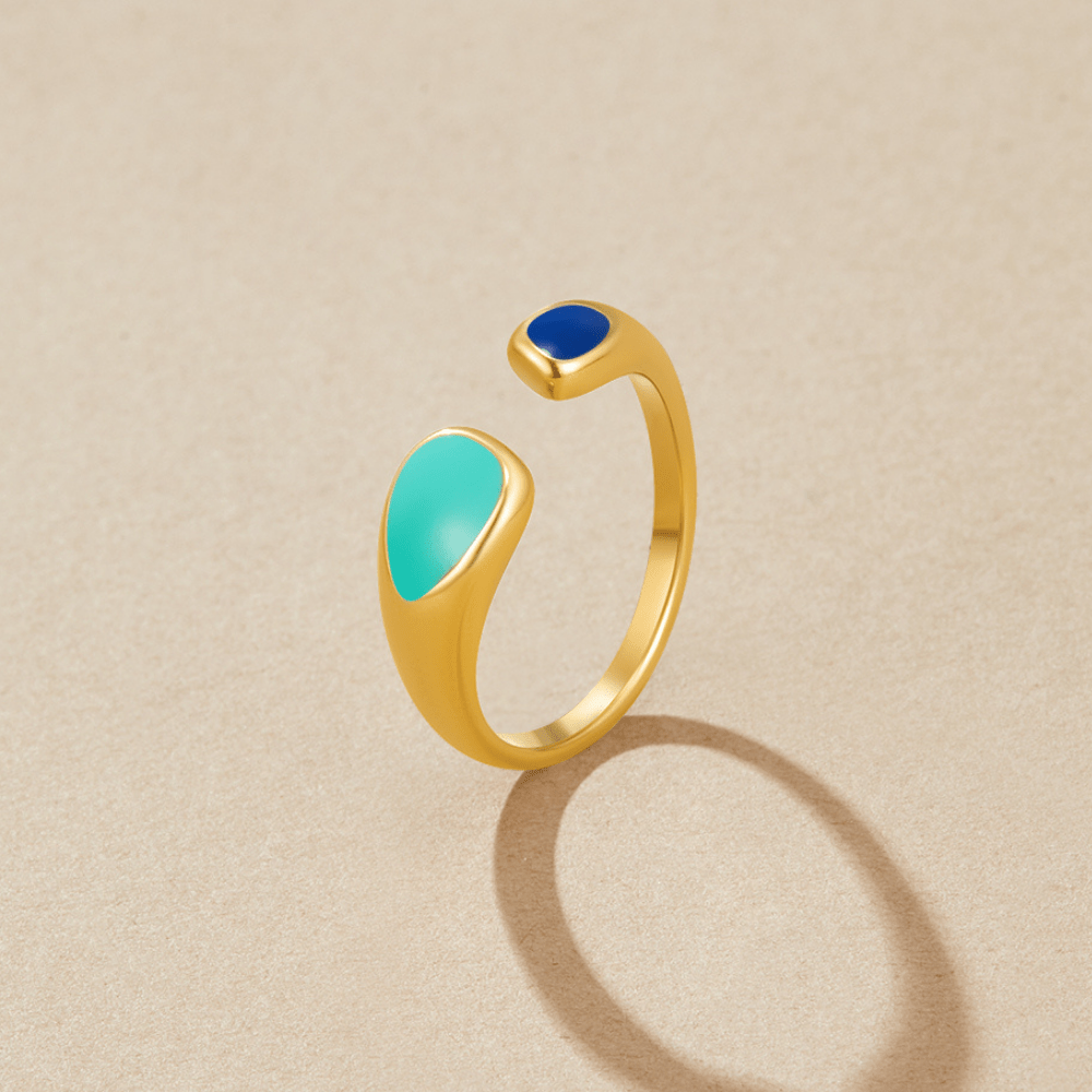 Sahara Turquoise Blue Open Wrap Band Ring