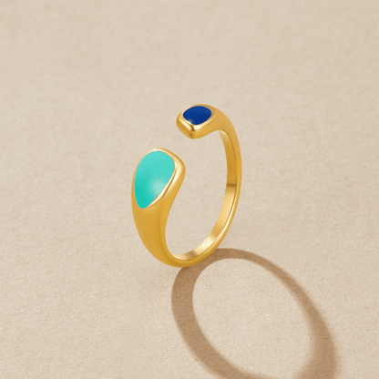 Sahara Turquoise Blue Open Wrap Band Ring