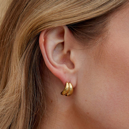 Paired Teardrop Falling Line Drop Earrings