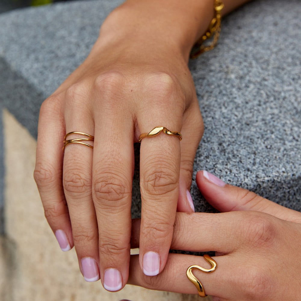 Athena Twisted Rope Ring in a Gold-Tone Finish