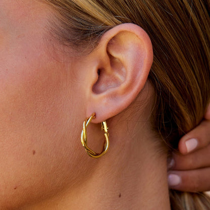 Celine Gently Twisted Rope Hoop Earrings
