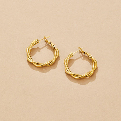 Celine Gently Twisted Rope Hoop Earrings
