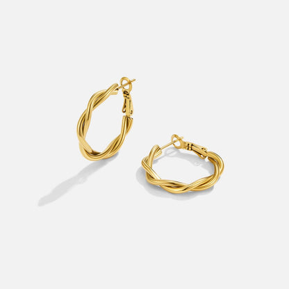 Celine Gently Twisted Rope Hoop Earrings