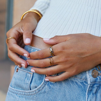Ella Twisted Gold-Tone and Silver-Tone Ring