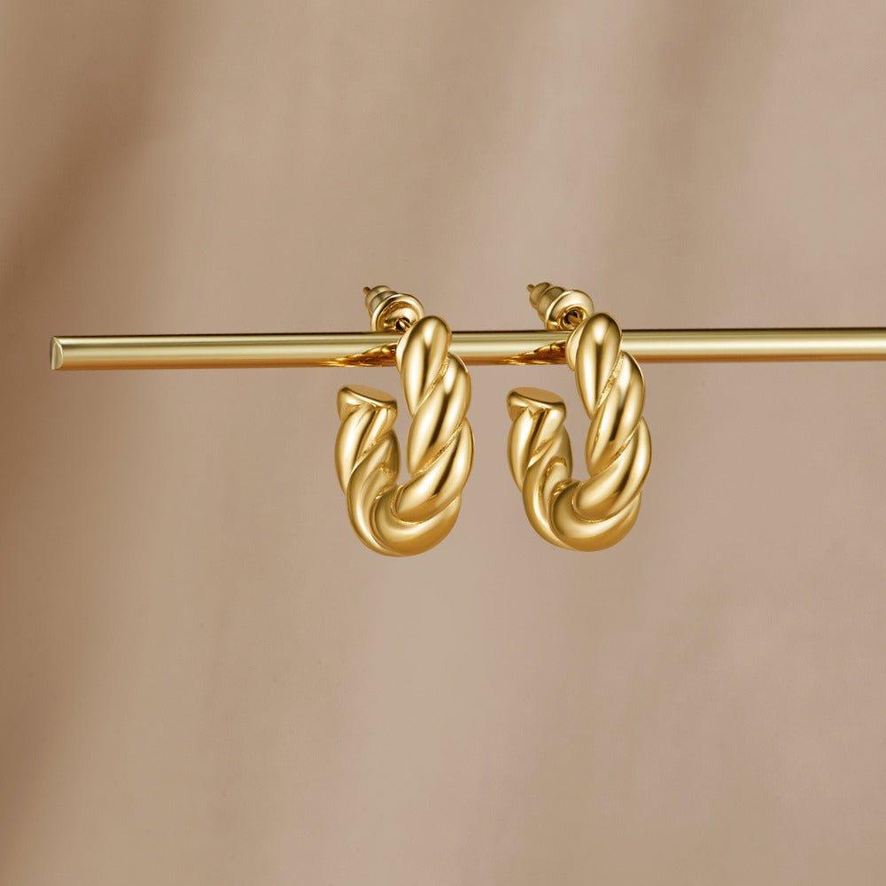 Felicity Slim Twisted Band Hoop Earrings