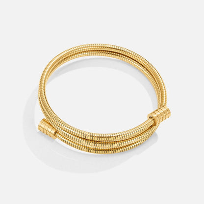Fine Corded Rope Pattern Gold-Tone Bracelet