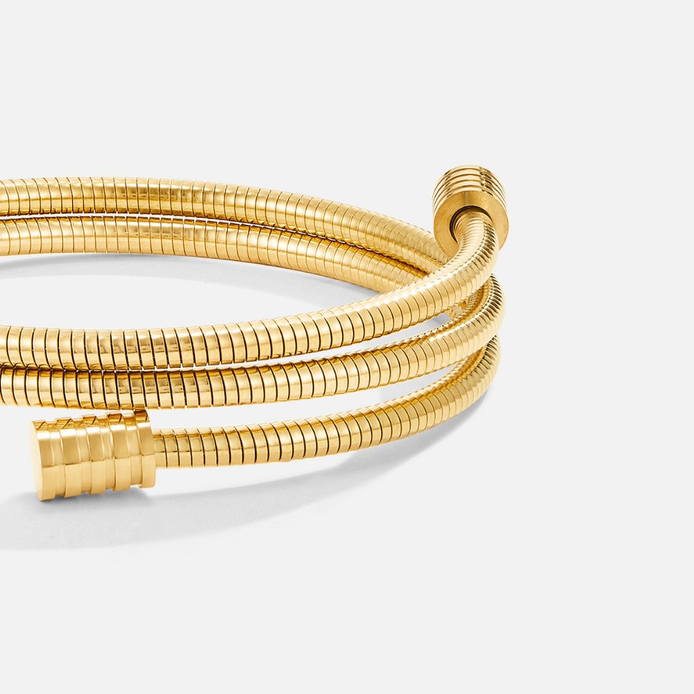 Fine Corded Rope Pattern Gold-Tone Bracelet