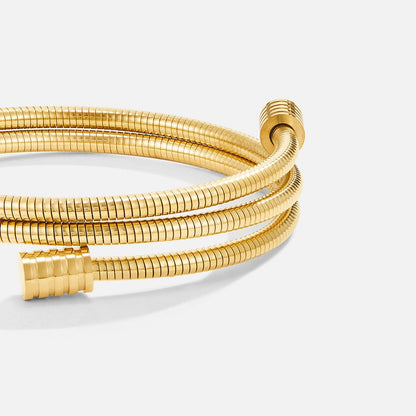 Fine Corded Rope Pattern Gold-Tone Bracelet