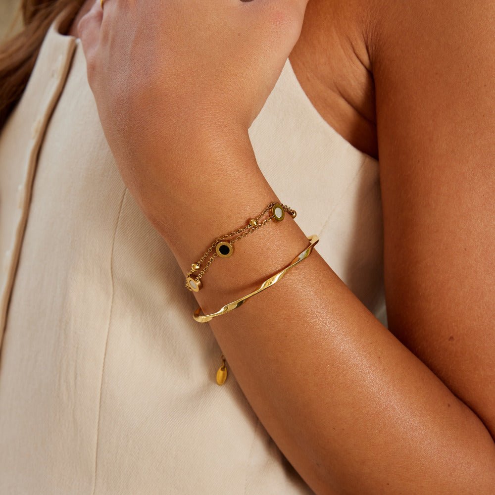 Imari Single Twisted Band Gold-Tone Bangle