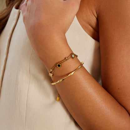 Imari Single Twisted Band Gold-Tone Bangle