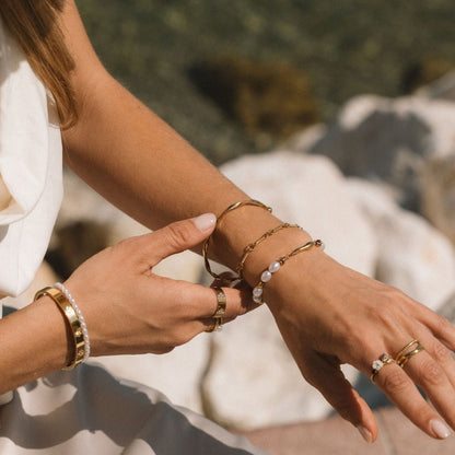 Imari Single Twisted Band Gold-Tone Bangle