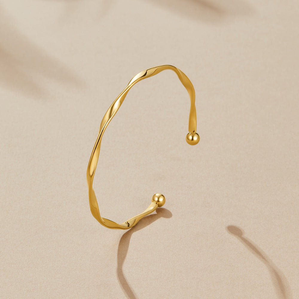 Imari Single Twisted Band Gold-Tone Bangle