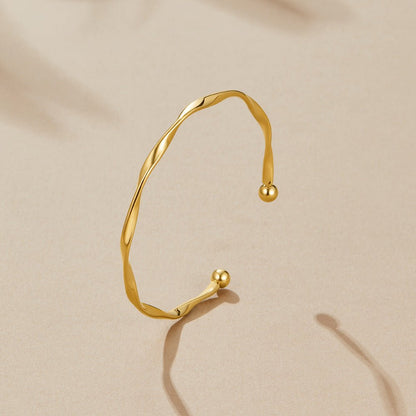 Imari Single Twisted Band Gold-Tone Bangle