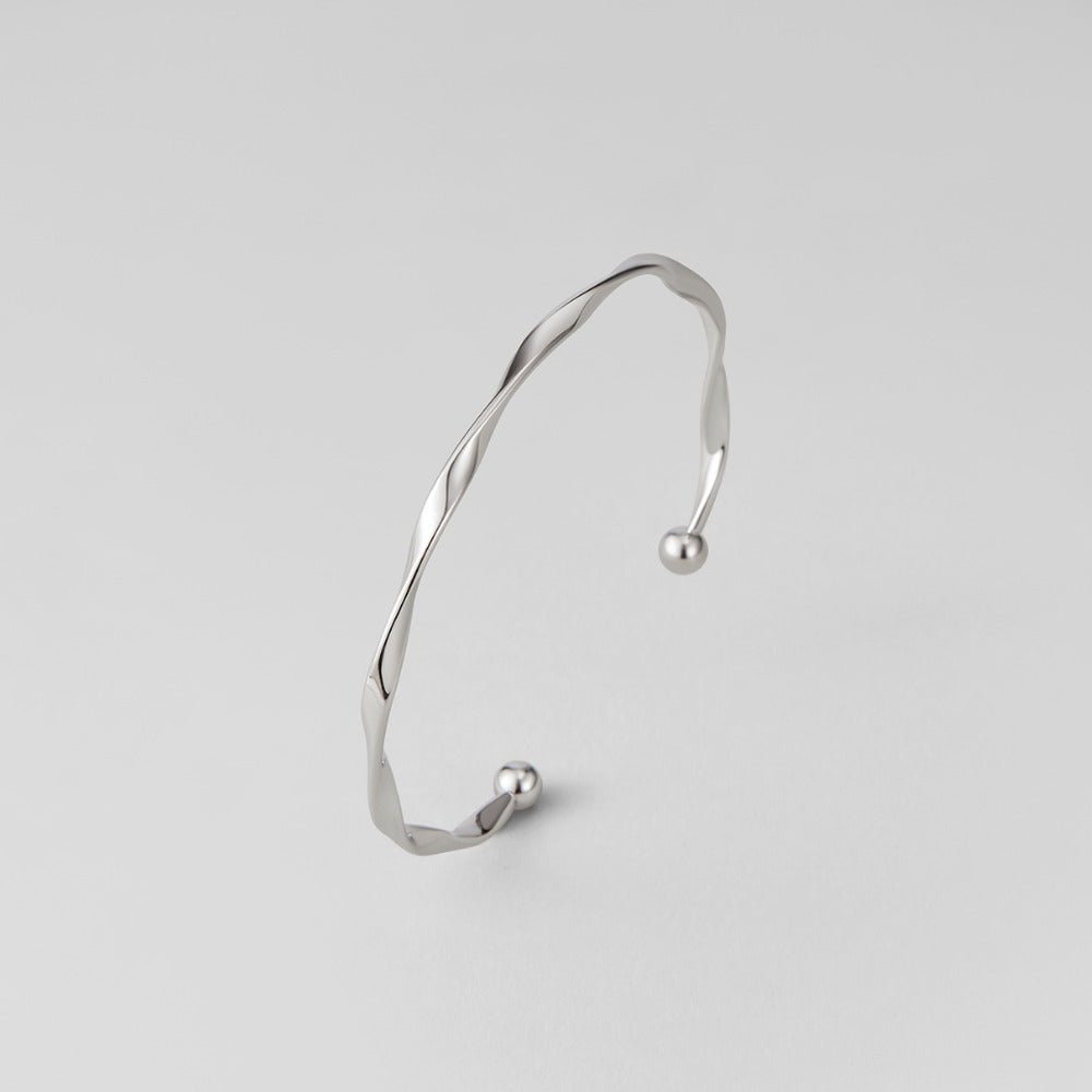 Softly Turned Silver-Tone Bangle