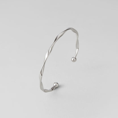 Softly Turned Silver-Tone Bangle