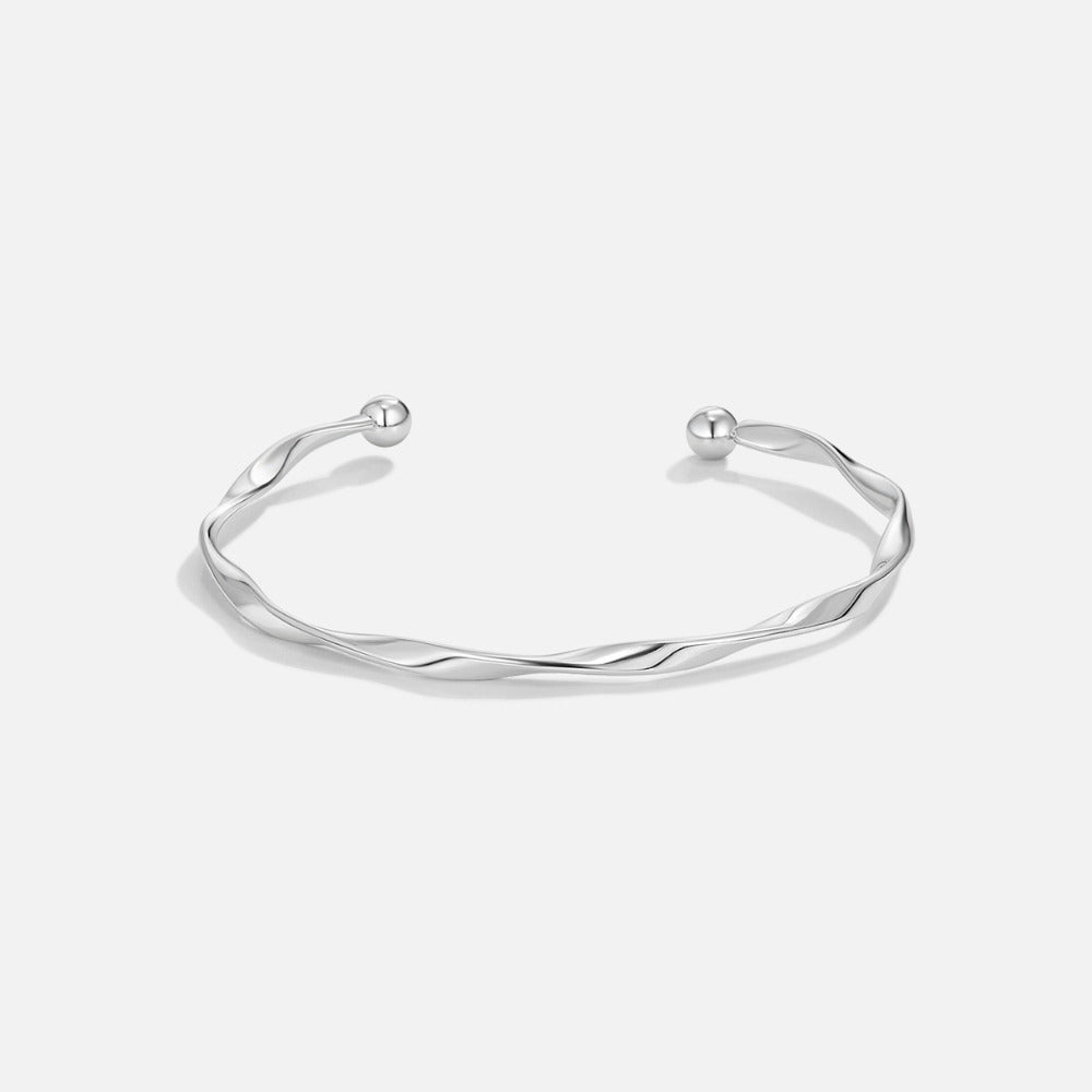Softly Turned Silver-Tone Bangle