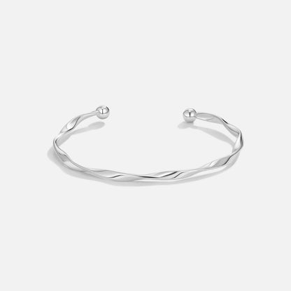 Softly Turned Silver-Tone Bangle
