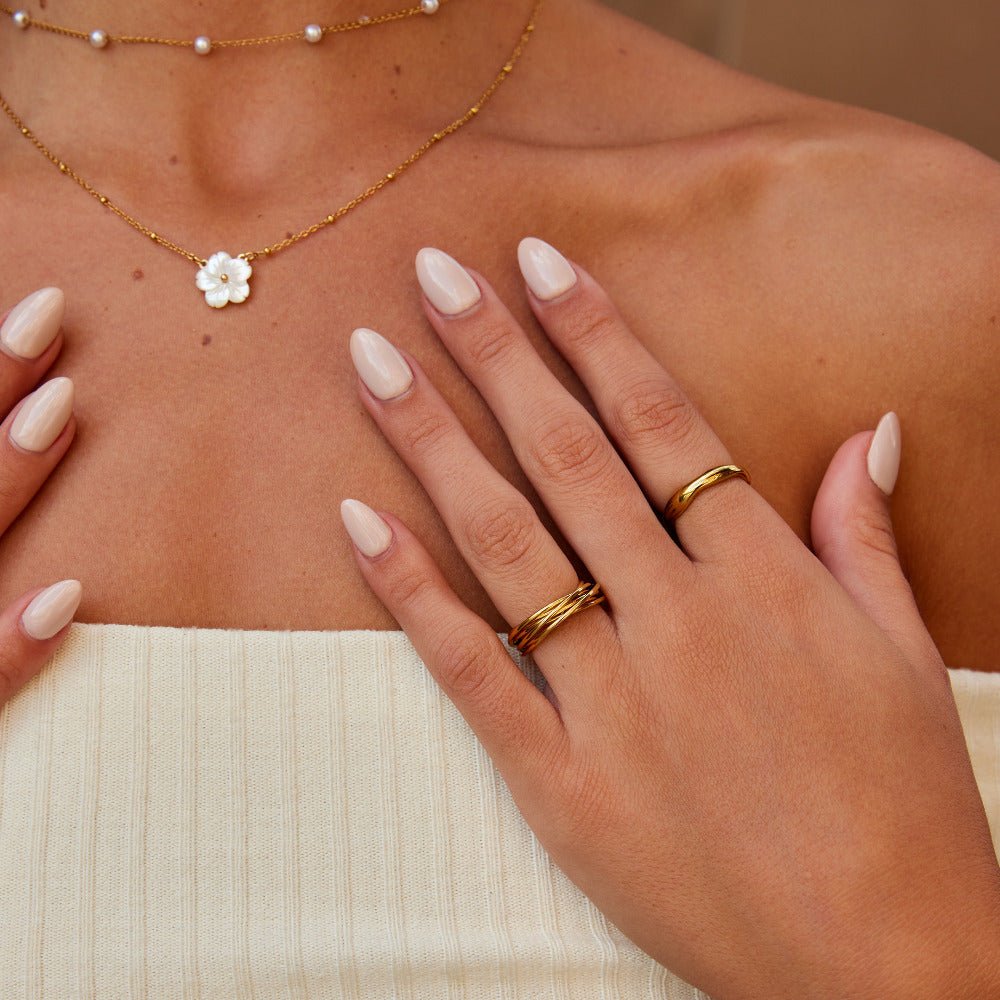 Mia Fine Rope Twist Gold-Tone Band Ring