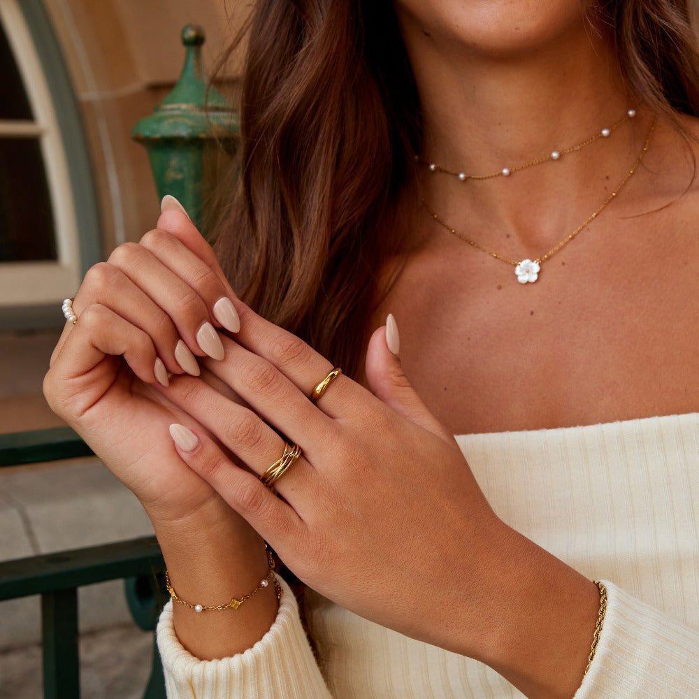Mia Fine Rope Twist Gold-Tone Band Ring