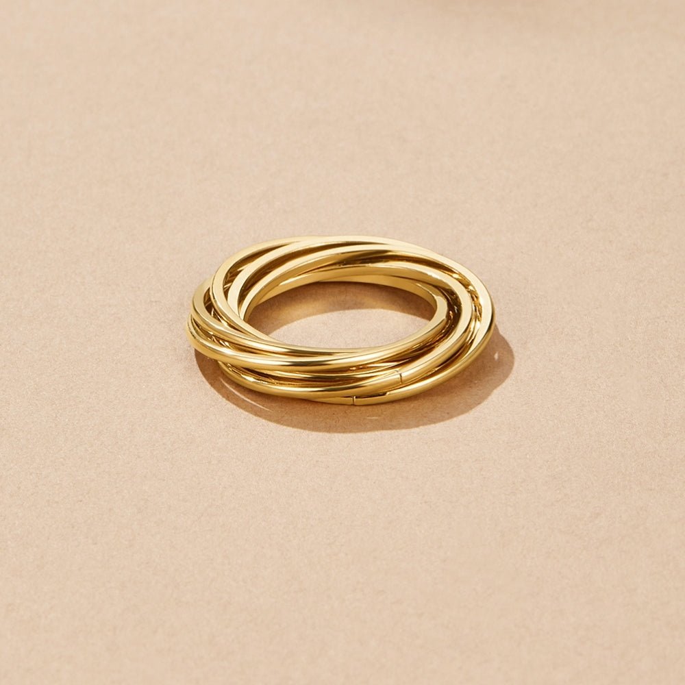 Mia Fine Rope Twist Gold-Tone Band Ring