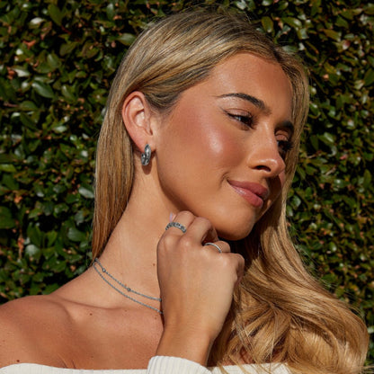Sarah Rope Twist Silver-Tone Hoop Earrings