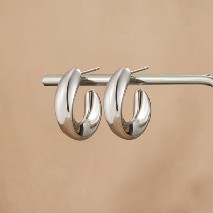 Sarah Rope Twist Silver-Tone Hoop Earrings
