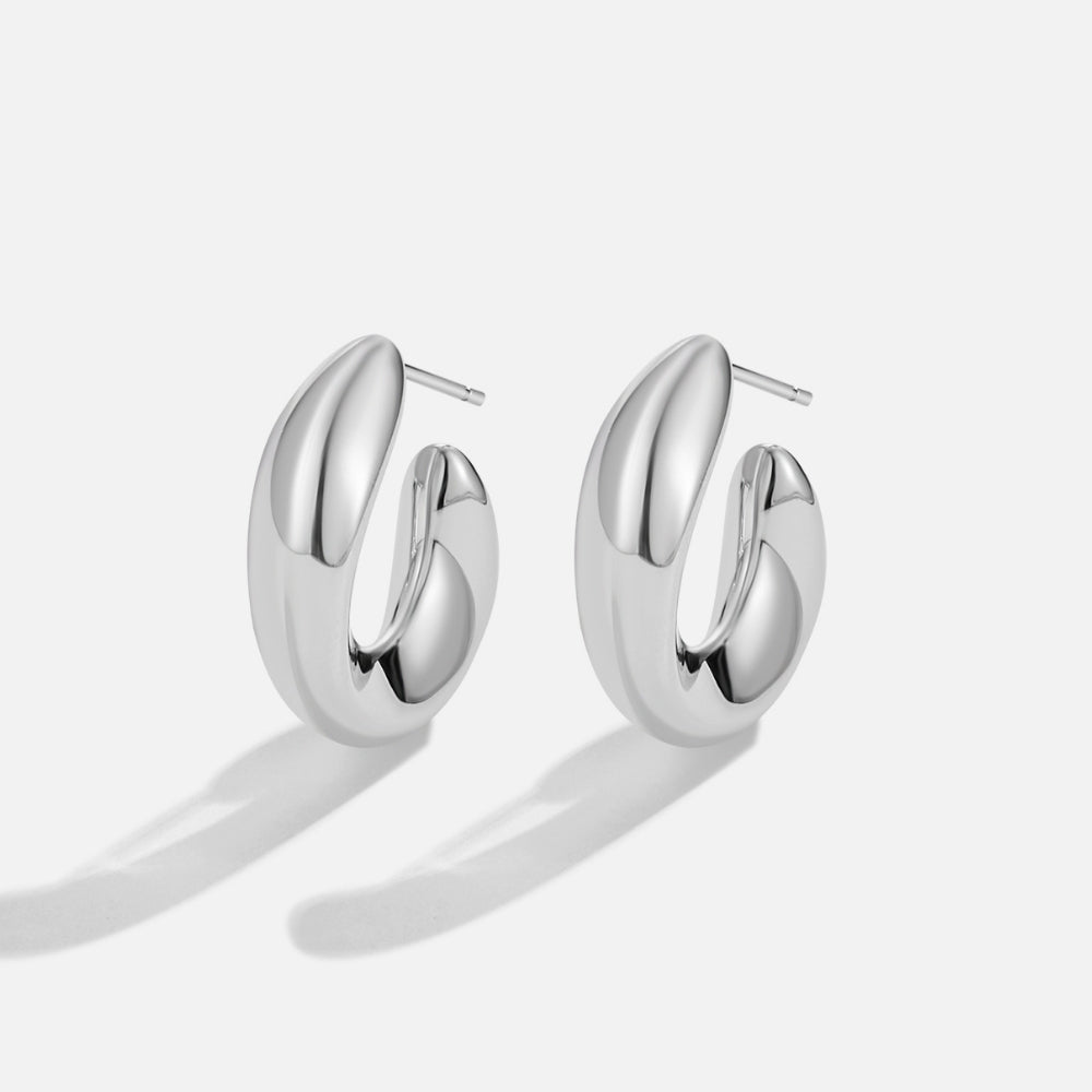 Sarah Rope Twist Silver-Tone Hoop Earrings