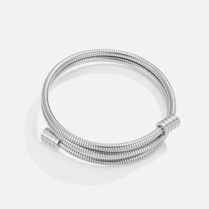 Rope Twist Silver-Tone Link Bracelet