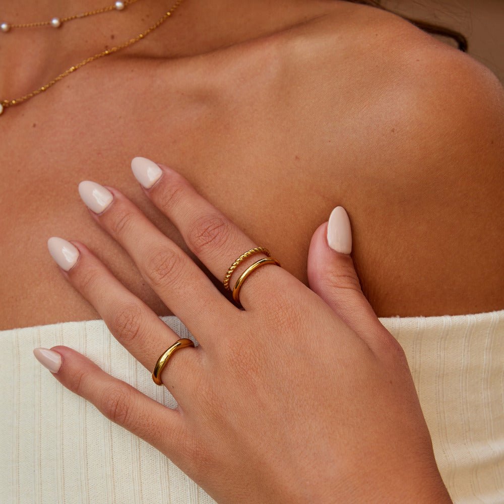 Tyra Soft Twist Ring in a Gold-Tone Finish
