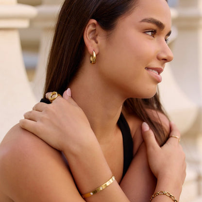 Valentina Polished Gold-Tone Hoop Earrings