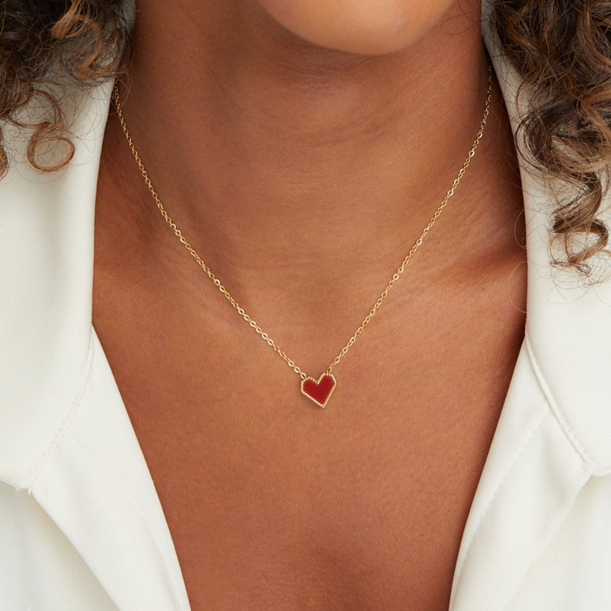 Valentina Rounded Heart Charm Pendant Necklace
