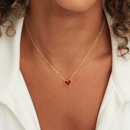 Valentina Rounded Heart Charm Pendant Necklace